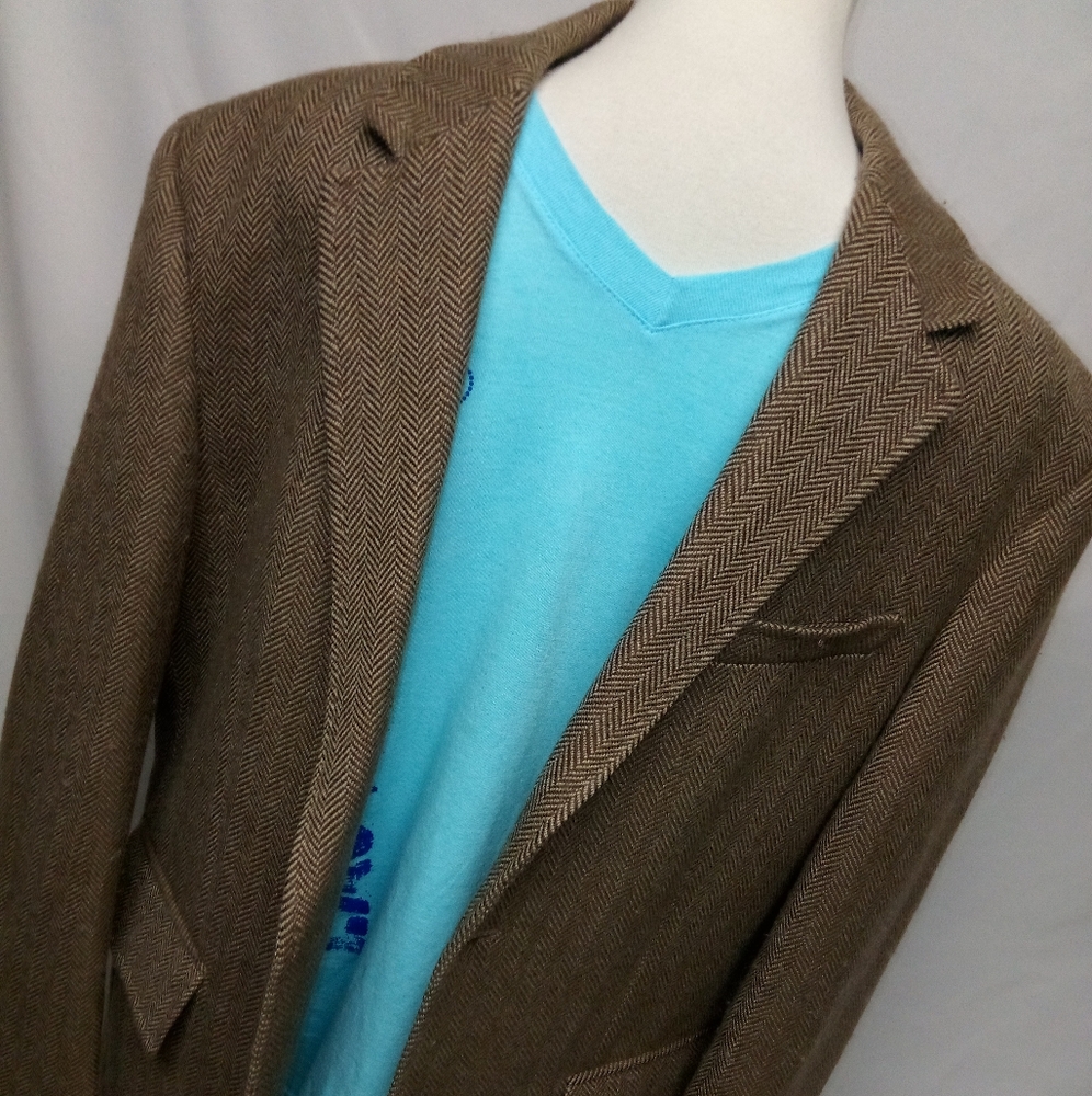 J crew 100% wool 3/4 length Blazer OverCoat Large